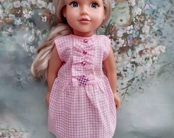 Pink Gingham School Dress - Clothes Fits American Girls, Our Generation & 18 Inch Dolls by Snowflake Fashions