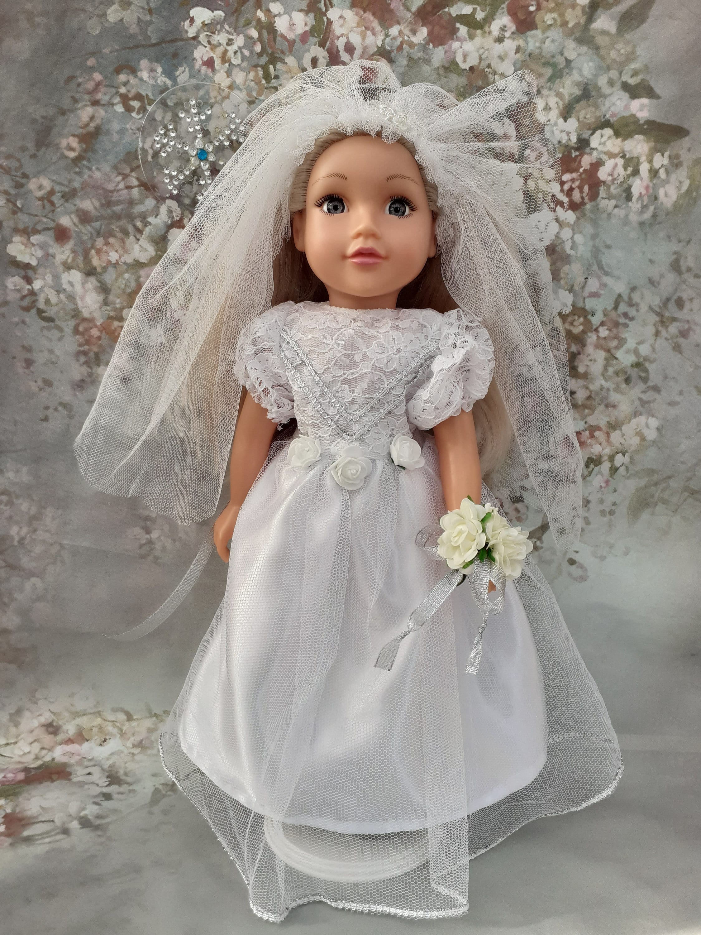 White Wedding Dress Set Clothes Fits American Girls Our