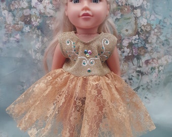 Golden Ballet Tutu Dress - Clothes Fits American Girls, Our Generation & 18 Inch Dolls by Snowflake Fashions