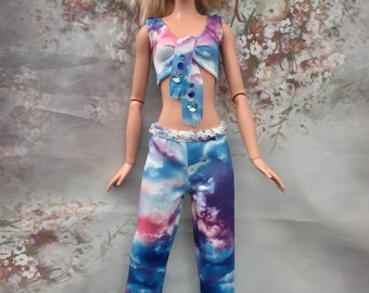 Very Stylish Casual Pants And Top Outfit - Clothes Fits 28 inch (71cm) Barbie Dolls by Snowflake Fashions