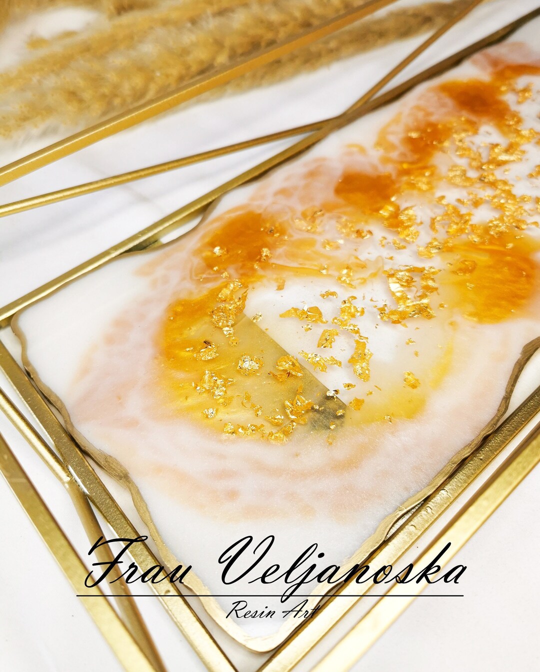 Handmade Resin / Epoxy Resin Metal Tray Etsy