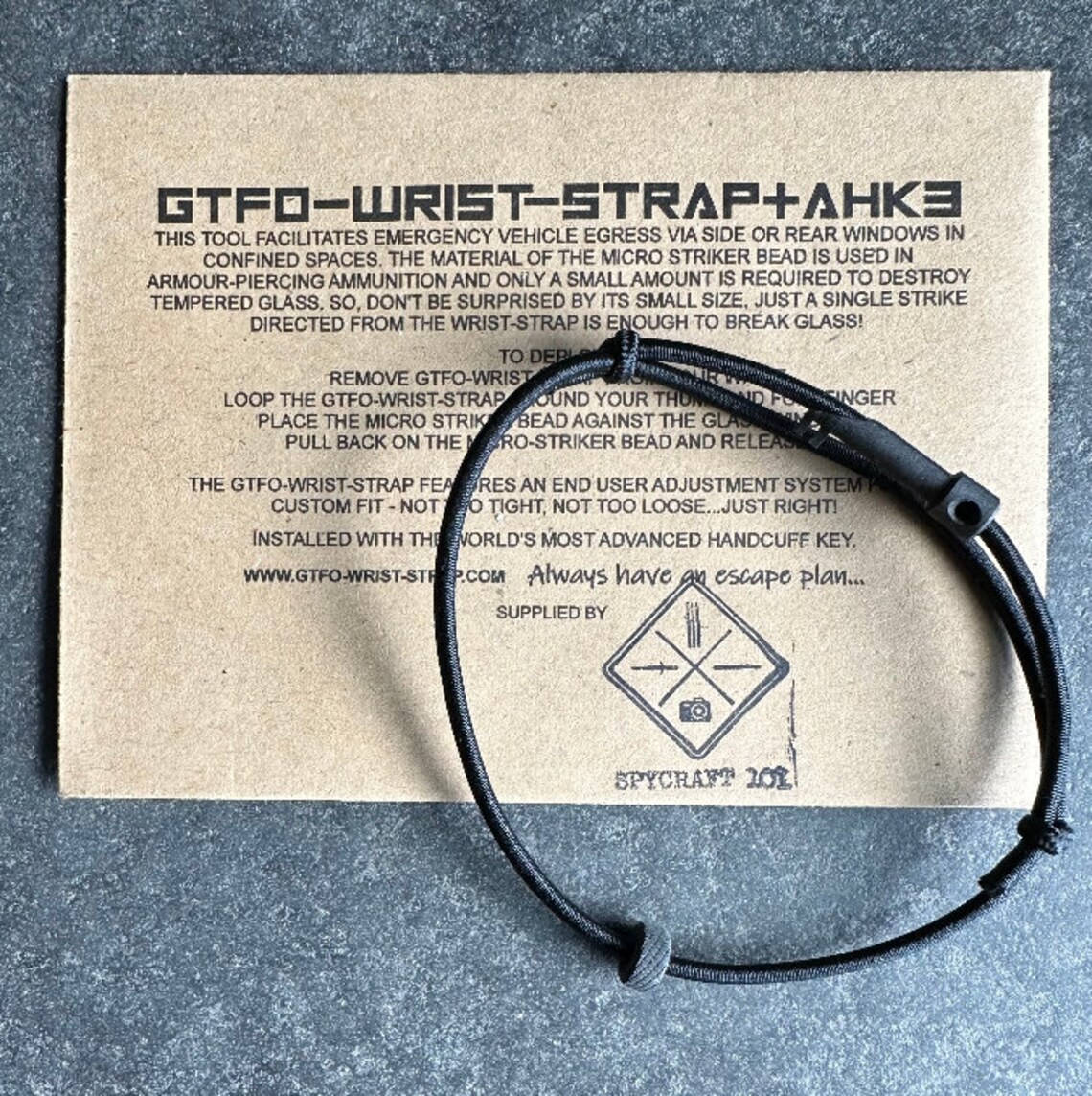 GTFO Wrist Strap Emergency Egress Tool With Handcuff Key Etsy