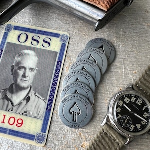 OSS Training Token Coin History Memorial Gift For Him Office of Strategic Services World War II WW2 WWII Spy Gift Challenge Coin
