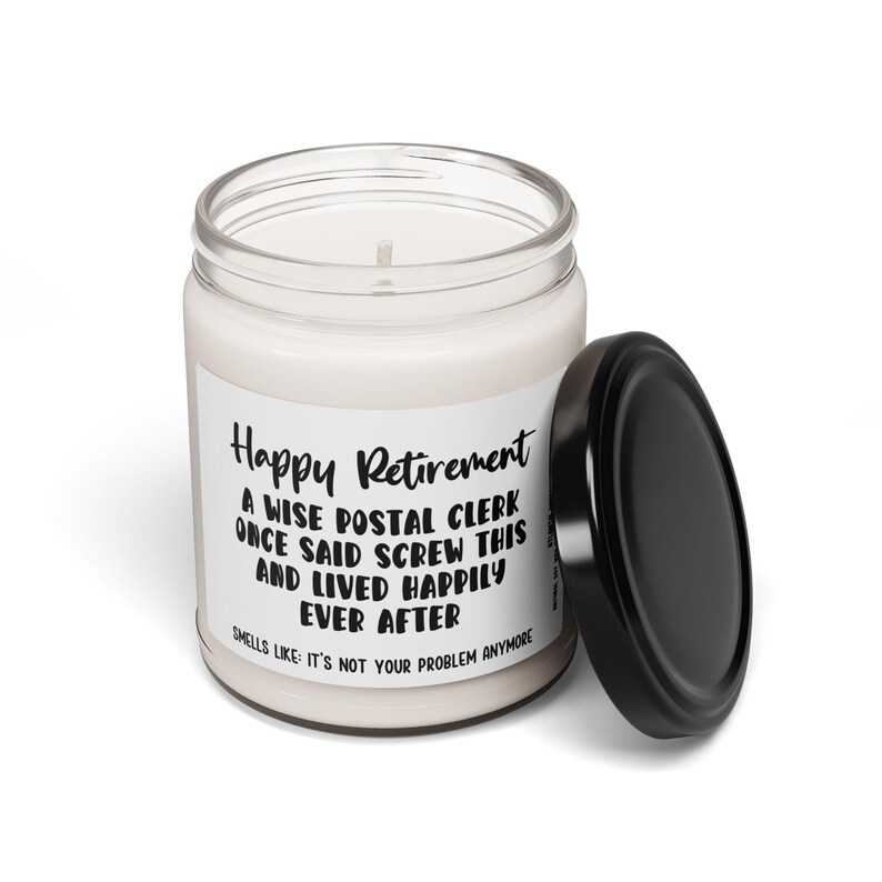 Postal Clerk Retirement Gift, Smells Like Its Not Your Problem Anymore Retirement Candle, Postal Clerk Retiree Present, Postal Clerk Gift image 3