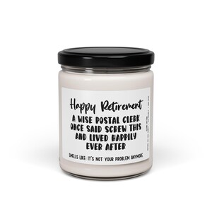 Postal Clerk Retirement Gift, Smells Like Its Not Your Problem Anymore Retirement Candle, Postal Clerk Retiree Present, Postal Clerk Gift image 2