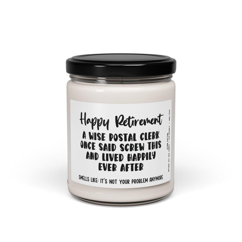 Postal Clerk Retirement Gift, Smells Like Its Not Your Problem Anymore Retirement Candle, Postal Clerk Retiree Present, Postal Clerk Gift image 2