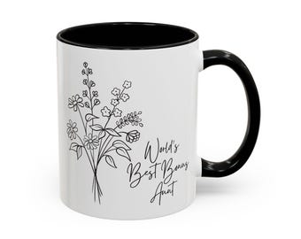 Worlds Best Bonus Aunt, Bonus Aunt Mug, Bonus Aunt Gift, Gift for Bonus Aunt, Best Bonus Aunt Ever, Custom Name Mug