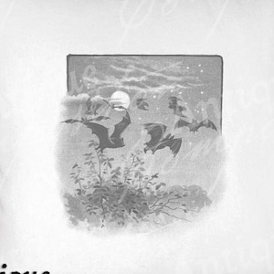 Bats Clip Art - Vintage Flying Bats Printable - Spooky Sublimation - Antique Halloween Art Print