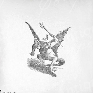 Devil Clip Art - Vintage Demon Printable - Devil Sublimation - Antique Devil Art Print