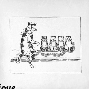 Gattini Clip Art - Vintage Mamma e Gattini Stampabili - Mamma Alimentazione Gattini Sublimazione - Antique Cat Design