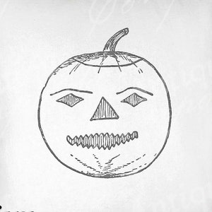 Jack o' Lantern Clip Art - Vintage Carved Pumpkin Printable - Pumpkin Sublimation - Antique Halloween Art Print