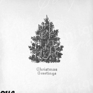 Christmas Tree Clip Art - Vintage Holiday Tree Printable - Victorian Tree Sublimation - Antique Christmas Art Print