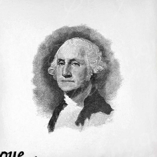 George Washington Clip Art - Vintage President Printable - George Washington Sublimation - Antique Political Art Print