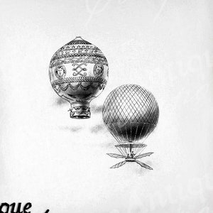 Steampunk Clip Art -Vintage Air Ship Printable - Flying Machine Sublimation - Antique Steampunk Art