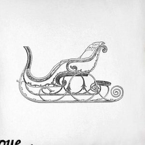 Sleigh Clip Art - Vintage Holiday Printable - Horse Sleigh Sublimation - Antique Christmas Art Print