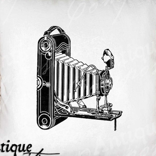 Camera Clip Art - Vintage Camera Printable - Camera Sublimation - Antique Camera Art Print