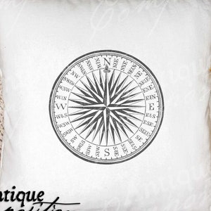 Vintage Compass Clip Art - Compass Printable - Navigation Sublimation - Antique Compass Art Print