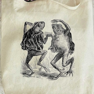 Frog Clip Art - vintage Frog Printable - Dancing Frogs Sublimation - Antique Amphibian Design