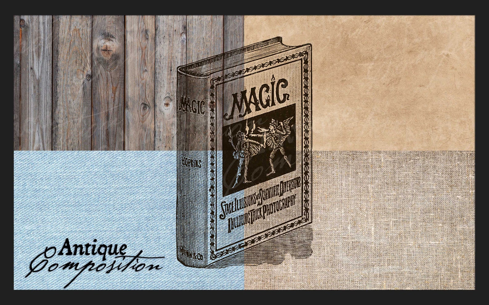 Occult Clip Art Vintage Magic Book Printable Magic Sublimation Antique ...