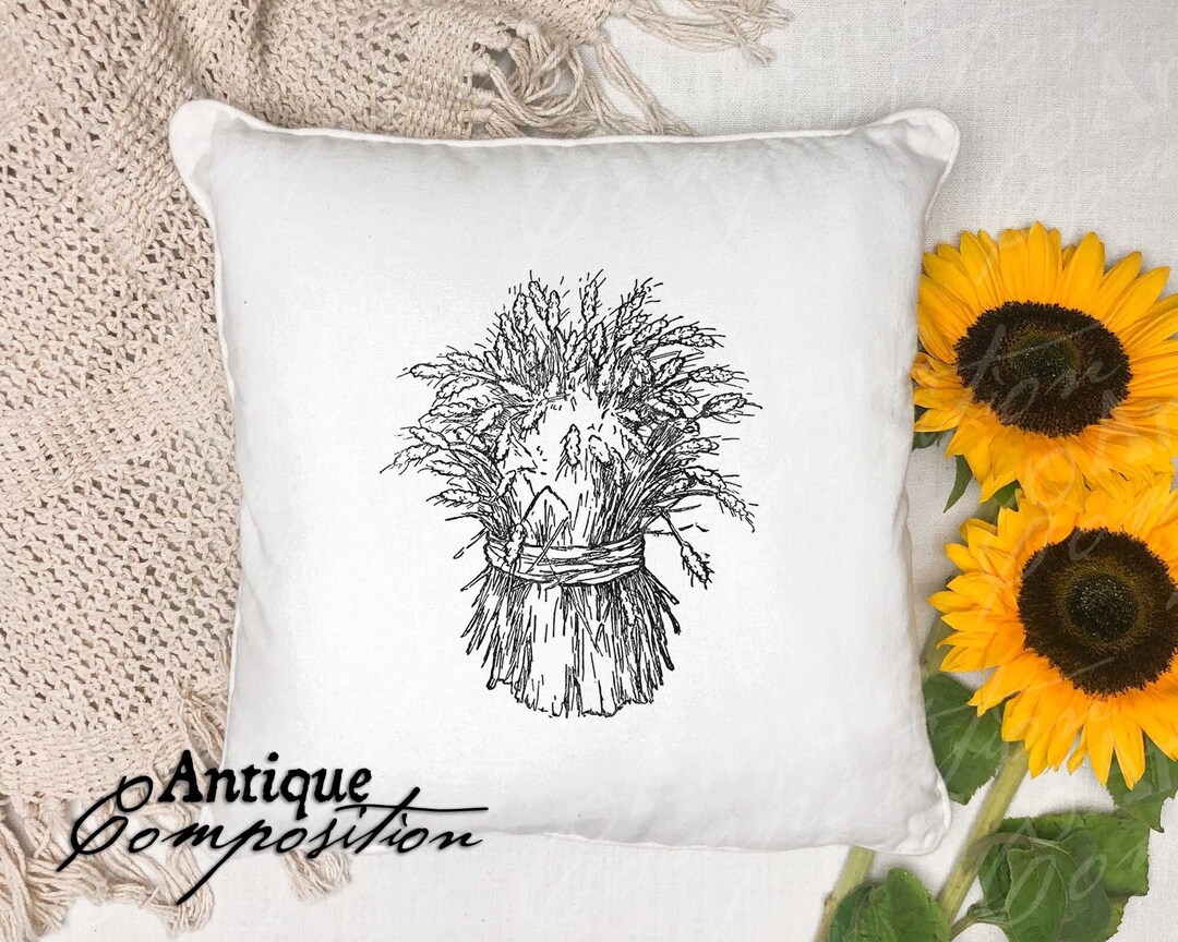 Wheat Clip Art Vintage Kitchen Printable Wheat Bunch Sublimation ...
