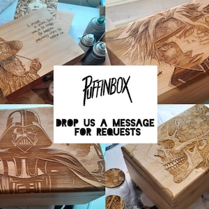 Personalised Custom Rolling Stash Box Kit, Real Wood Engraving, breathing Skull, Smoke Box Gift Set, Matching Grinder, Tray, And Jar image 10