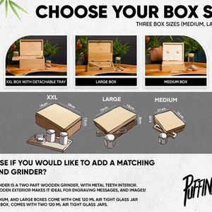 Personalised Custom Rolling Stash Box Kit, Real Wood Engraving, breathing Skull, Smoke Box Gift Set, Matching Grinder, Tray, And Jar image 5