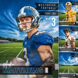 Editable Football Canva Poster, Football Backdrop, Football Background,Canva Poster, Customizable,Editable, Football Template, Senior Banner