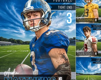 Editable Football Canva Poster, Football Backdrop, Football Background,Canva Poster, Customizable,Editable, Football Template, Senior Banner