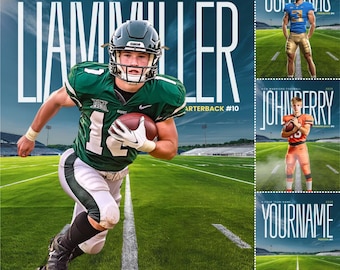 Editable Football Canva Poster, Canva Template, Football Background, Football Backdrop, Football Template, Football, Senior Poster, Football