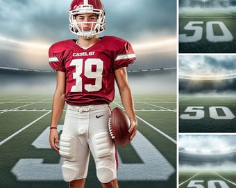 24 Football 50-Yard Line Backgrounds, Football Backdrops, Football Poster, Football Template, Football, Senior Background, Senior Backdrops