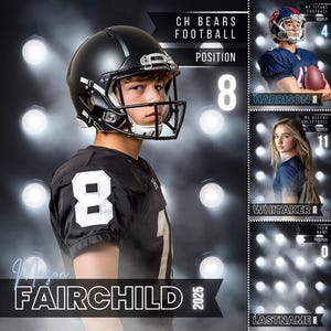 Editable Sports Canva Poster for Athletes, Baseball Poster, Canva Poster, Football Poster, Volleyball Poster, Canva Template, Senior Poster