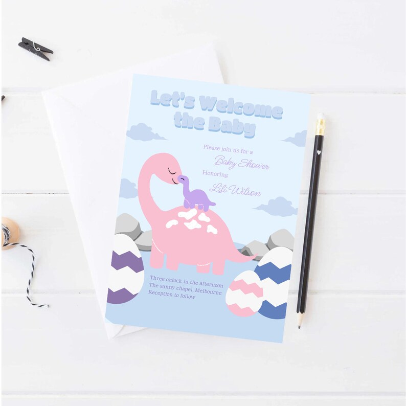 Dinosaurs Baby Shower Invitation Virtual & Printable Baby Etsy