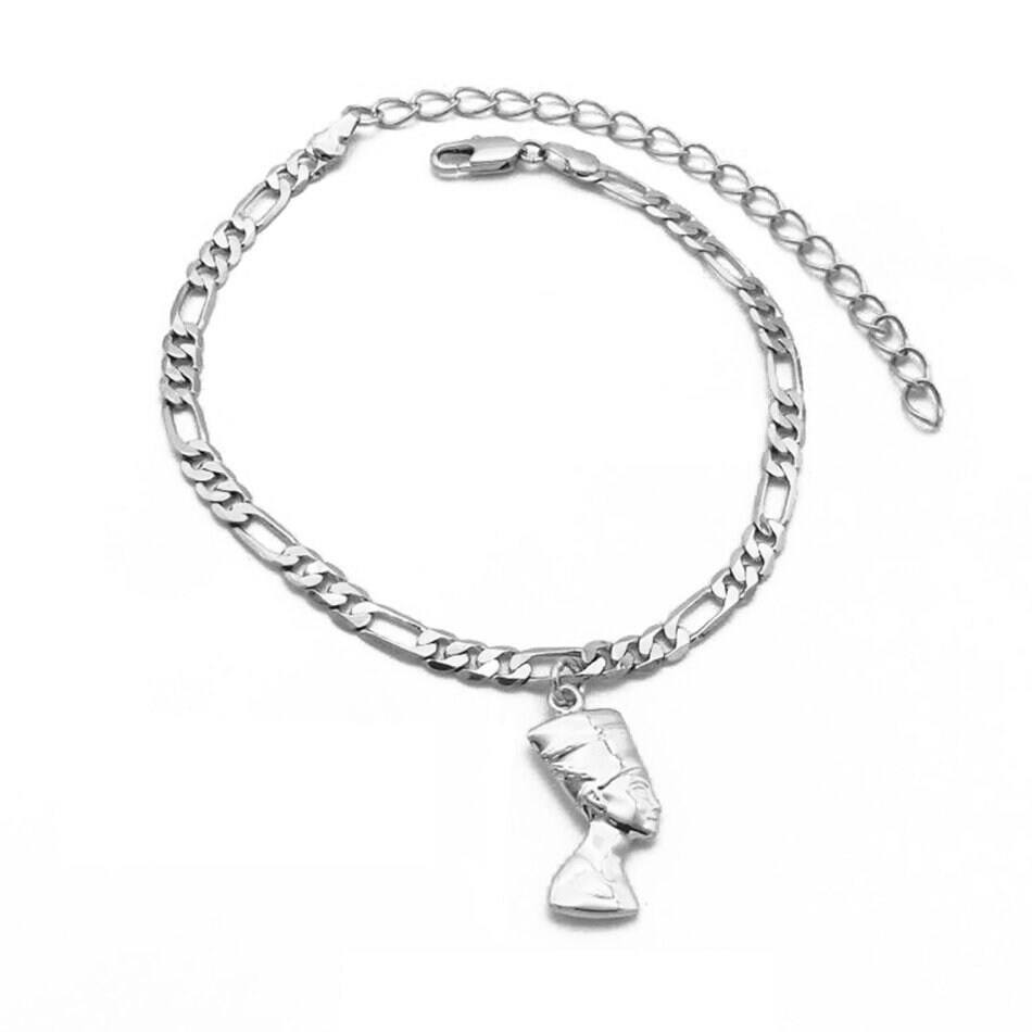 Queen Nefertiti Anklet Silver or Gold Plated Re Sizable Unisex