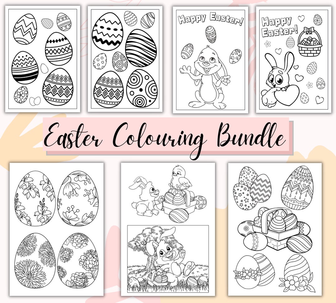 Easter Colouring Pages Easter Craft Easter Printable Colouring Pages - Etsy