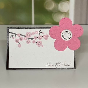 72 Cartões de assento de sementes de flores silvestres com tema de flor de cerejeira Cartões de lugar