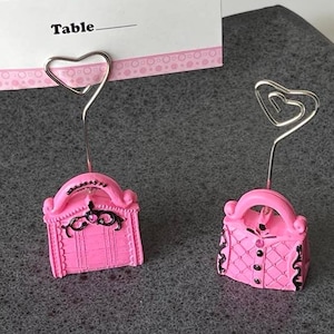 Porta-cartões com design de bolsa de aniversário Quinceanera rosa e preto