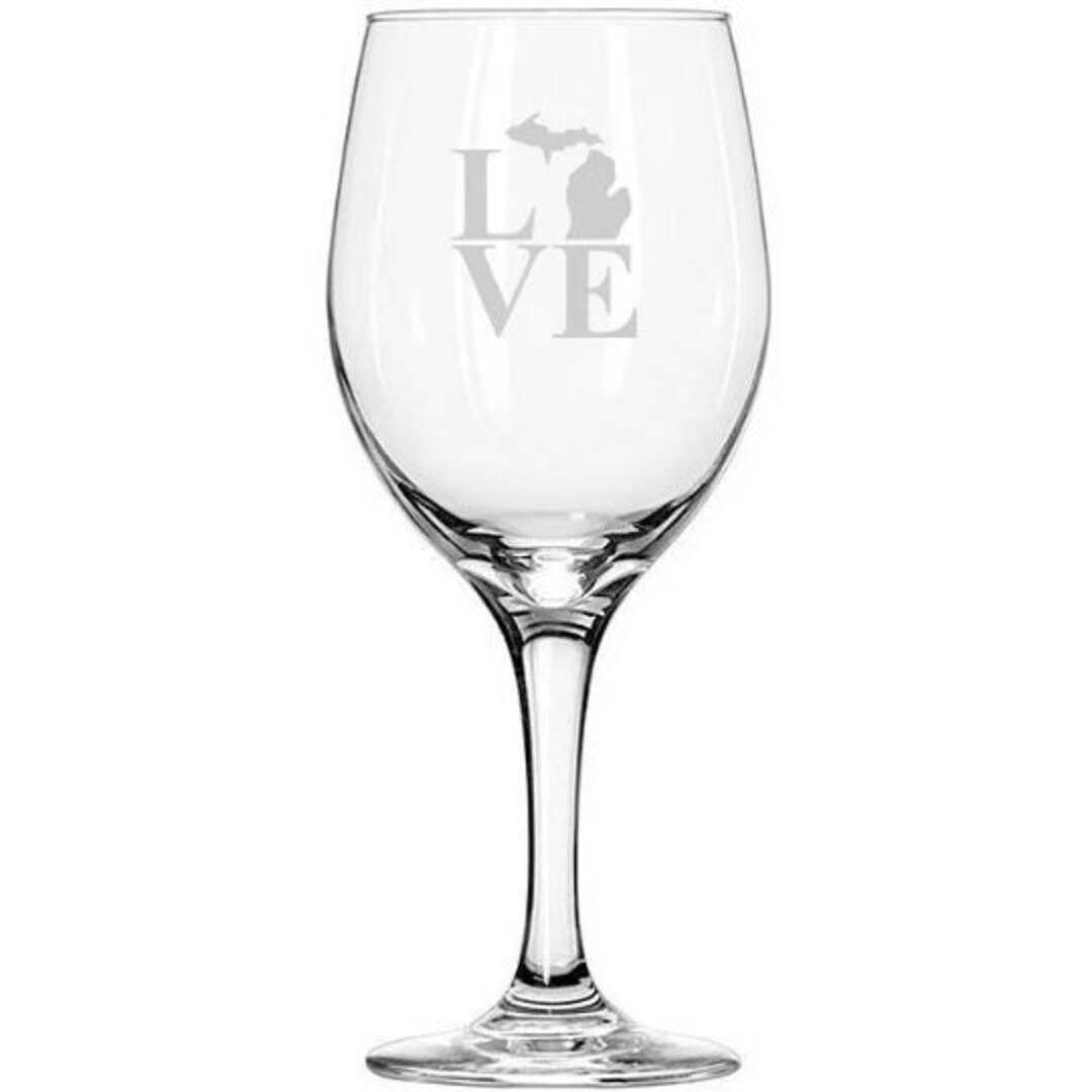 Love Michigan Wine Glass Novelty State Lover Housewarming Gift Etsy