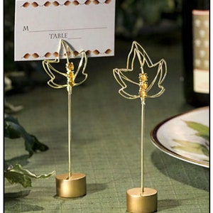 Porte-cartes en strass et or en forme de feuille d'érable, pour mariage, Thanksgiving, fête, lot de 12 avec cartes