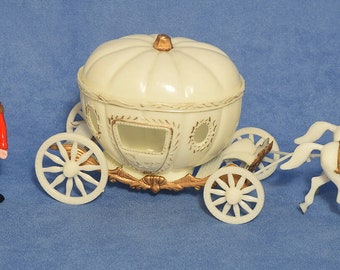 Vintage Cinderella Cake Topper Decoration Horses Carrage Prince Complete New 