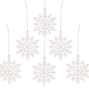 2&quot; Irridescent Glitter Snowflake Decorations Ornaments Decor Embellishments - Pkg 24