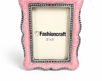 Marco de fotos o portatarjetas de lugar de resina epoxi rosa y diamantes de imitación para despedida de soltera, quinceañera o baby shower.