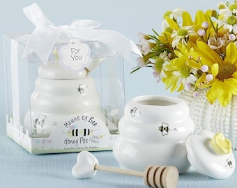 19 Pcs Meant to Bee Mini Honey Pot & Dipper Wedding or Bridal Shower Favor Keepsake