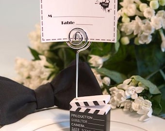 Clapboard Style Movie Theme Hollywood Place Card/Photo Holder
