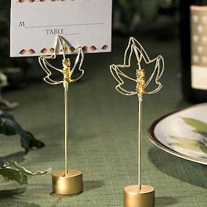 Ensemble de 12 fils d’or et strass Feuille d’automne Thème de mariage d’automne Porte-cartes + cartes