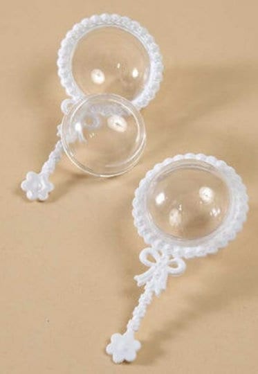 Giant Fillable Rattle Plastic Fillable Baby Rattle Shower Favor Box - Pink, Blue, White Color ...