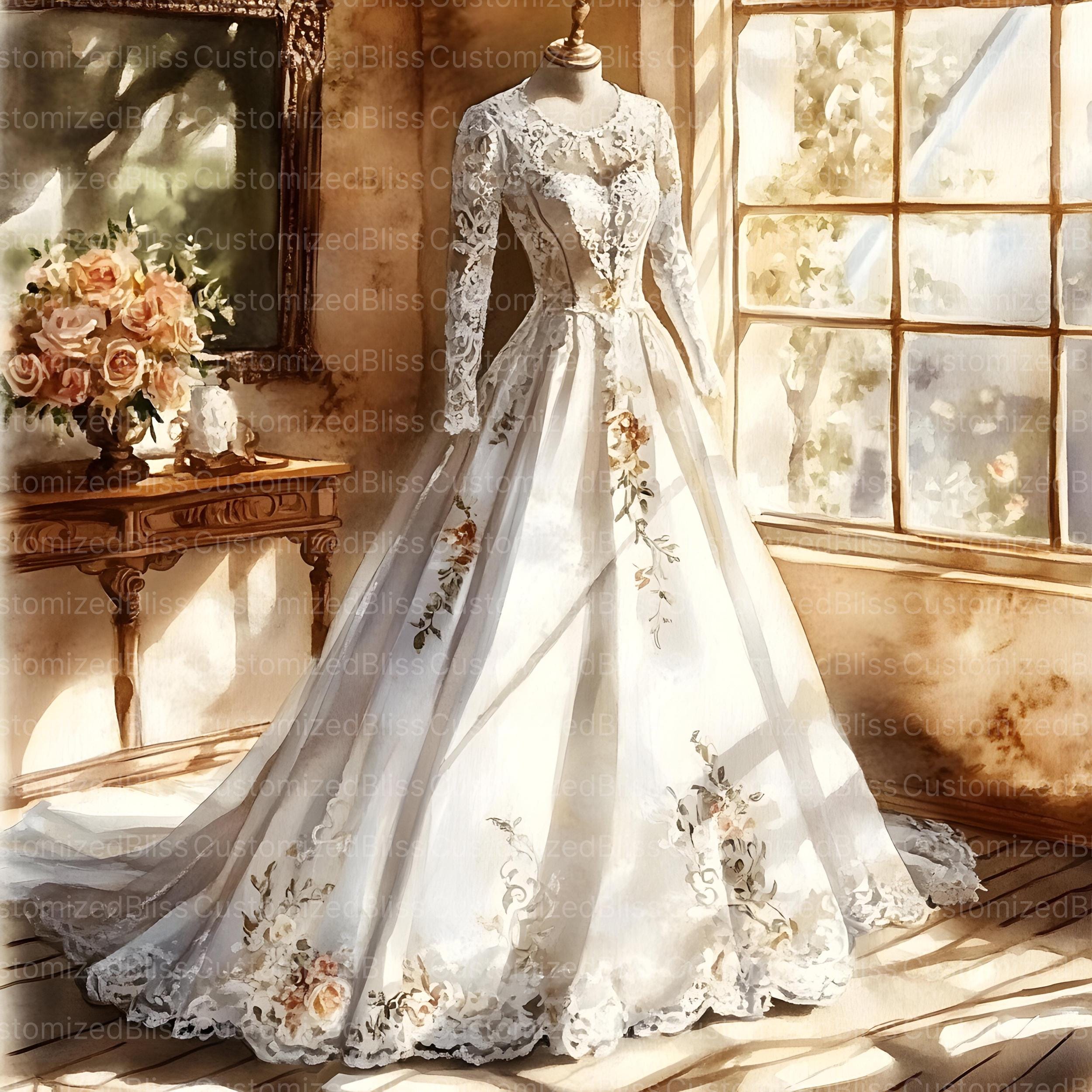 Victorian Wedding Gown Clip Art Bundle, Victorian Dress, Victorian Victorian Wedding Gown Clip Art Bundle, Victorian Dress, Victorian