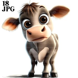 18 cliparts drôles de vaches insolites, animaux insolites, JPG de haute qualité, clipart aquarelle, journal indésirable, téléchargement numérique, créations en papier, imprimable