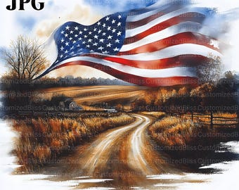 20 Amerikaanse vlag clipart, aquarel vlag van de VS, patriottische clipart, hoge kwaliteit JPG, Junk Journal, digitale download, Paper Craft, kaarten maken