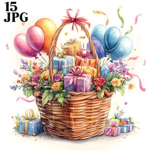 15 clipart de feliz aniversário, cartão de aniversário personalizado, comemoração de aniversário, ideias de decoração de aniversário, decoração de festa de aniversário, JPGs de alta qualidade, artesanato