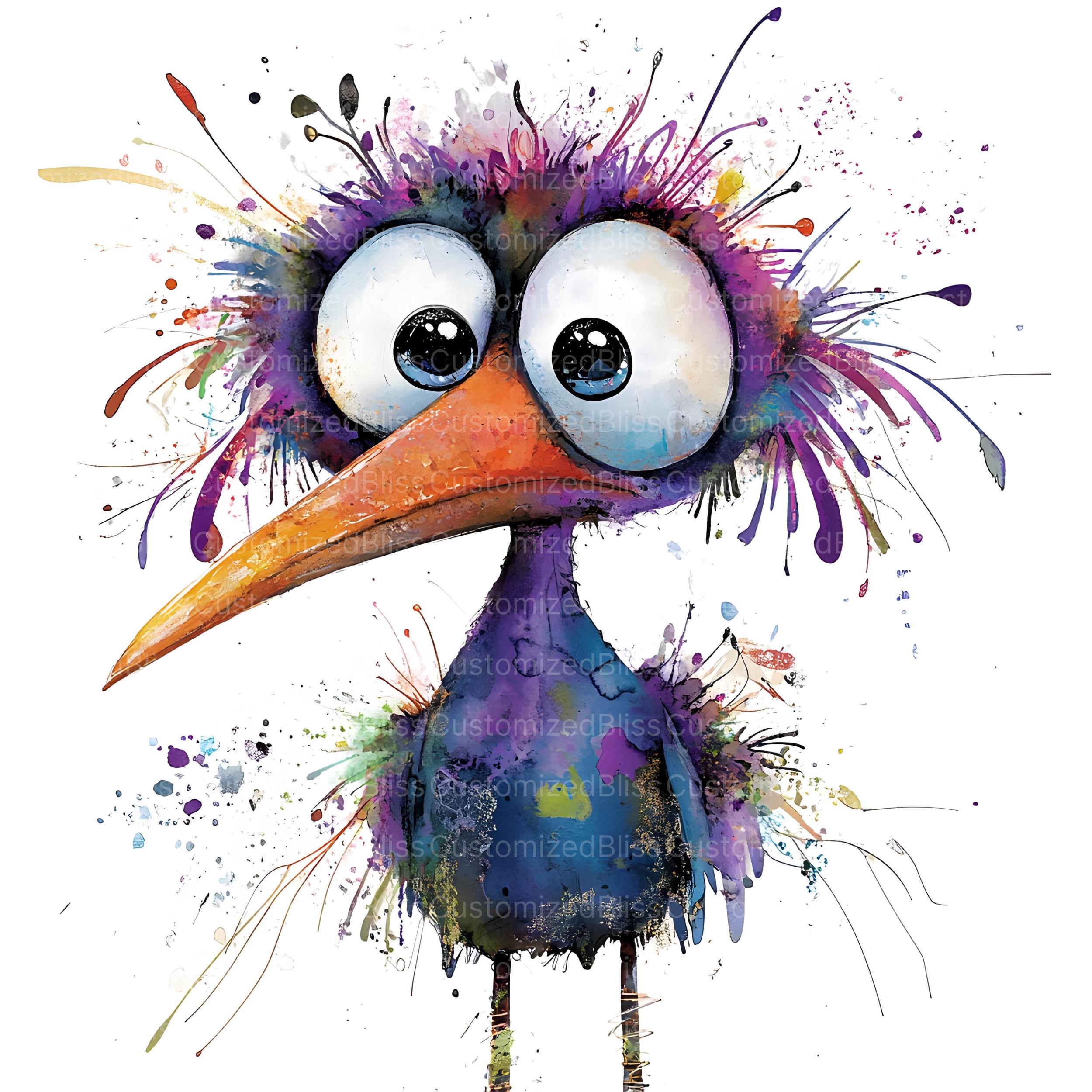 15 種類の気まぐれな鳥のクリップアート、面白い鳥、漫画の鳥